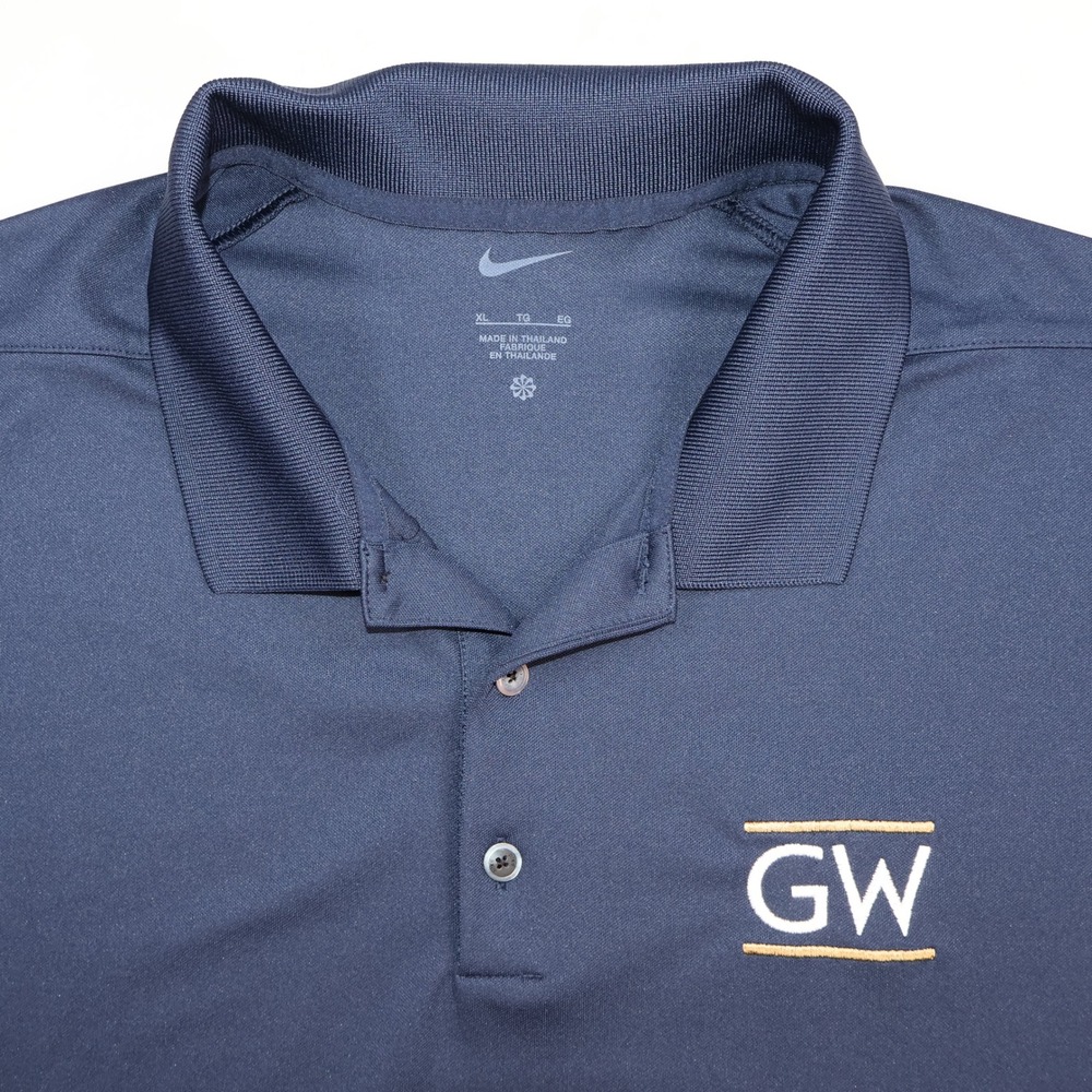 Nike Mens XL Navy Blue GW George Washington University Polo Shirt